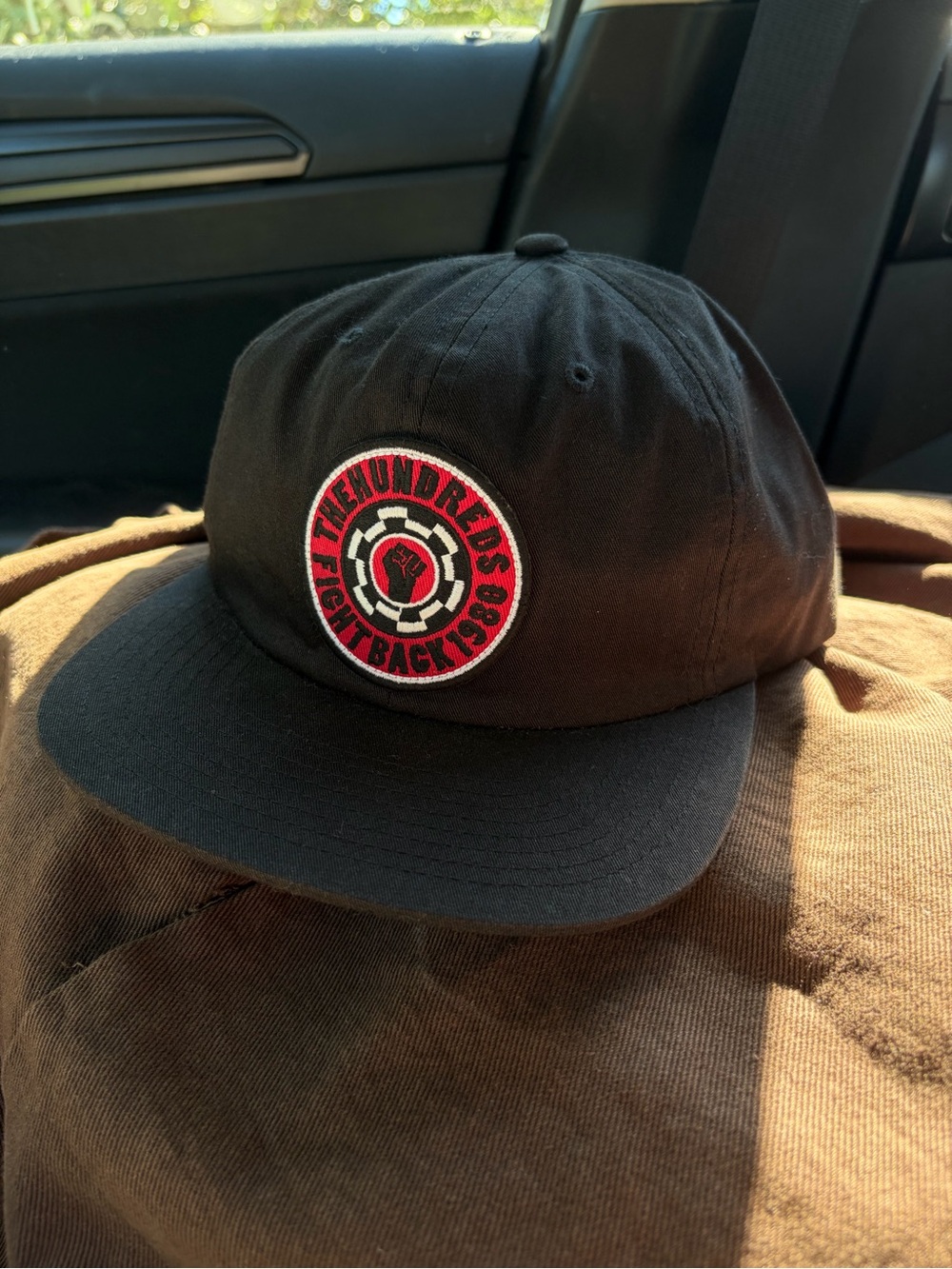 The Hundreds Black Cap with Red & White Round Logo